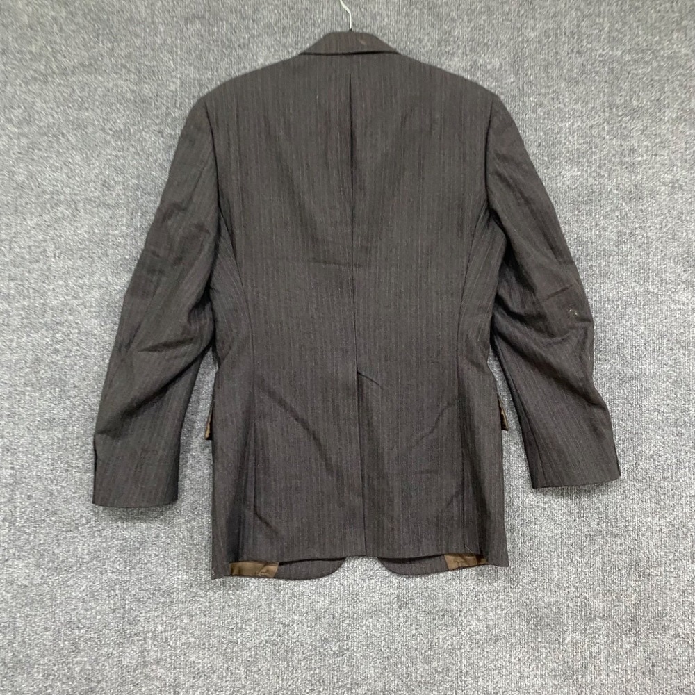 80s Christian Dior Monsieur Suit Jacket Mens 38 Gray Pinstripe Striped - Picture 12 of 16